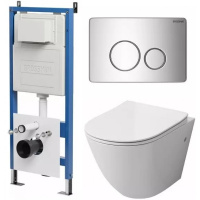 Комплект унитаза с инсталляцией Grossman Style 97.4411S.05.12M с клавишей смыва