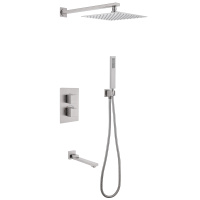 Душевой комплект ABBER Daheim AF8250SP скрытого монтажа с изливом, термостат, сатин