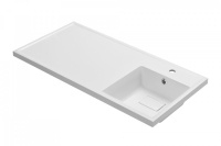 Раковина Aquaton Лайн 1A72073KLF010, 100 см, литьевой мрамор, правая, белая