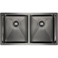 Кухонная мойка Paulmark  Twin PM237844-GM вороненая сталь