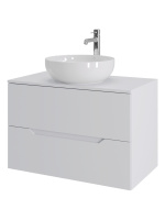 Тумба с раковиной подвесная 80 см, Orange Line Li-80TuwMDF+B07-420W белый