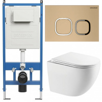 Комплект унитаза с инсталляцией Grossman Cosmo 97.4411SQC.02.310 с клавишей смыва