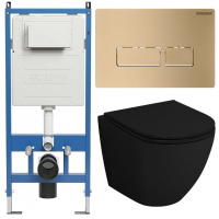 Комплект унитаза с инсталляцией Grossman Pragma 97.4455BMSQ.03.310 с клавишей смыва