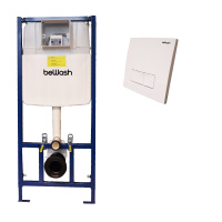 Комплект Инсталляция beWash для подвесного унитаза BW74с кнопкой смыва Neox P04W, белый  K500RZVP0400BY000000