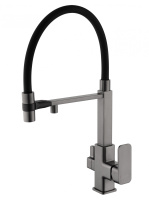 Смеситель для кухни с гибким изливом и подключением фильтра WONZON & WOGHAND, темный графит WW-88458012-BGM Смеситель для кухни с гибким изливом и подключением фильтра WONZON & WOGHAND, темный графит WW-88458012-BGM