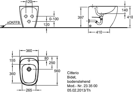 Биде Keramag Citterio 233500000