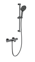 Смеситель для ванны с душевым гарнитуром и термостатом WONZON & WOGHAND, темный графит WW-C2018-A-BGG