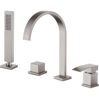 Смеситель ABBER Wasserfall AF8613SP на борт ванны, сатин