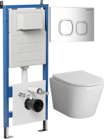 Комплект унитаза с инсталляцией Grossman Cosmo 97.4478SQ.02.100 с клавишей смыва