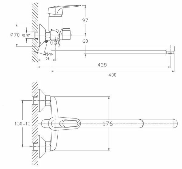 Смеситель для ванны Haiba HB2237 Смеситель для ванны Haiba HB2237
