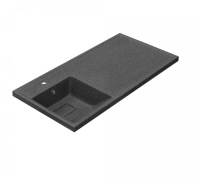 Раковина Aquaton Лайн 1A72853KLF21L, 100 см, литьевой мрамор, левая, графит