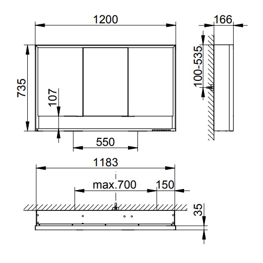 Зеркальный шкаф Keuco (Royal Lumos),1200х735 мм 14305 171301