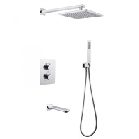 Душевой комплект ABBER Weiss Insel AF8050 скрытого монтажа с изливом, термостат, хром