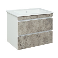 Тумба под раковину Runo подвесная серый бетон Манхэттен 75 (00-00001019)