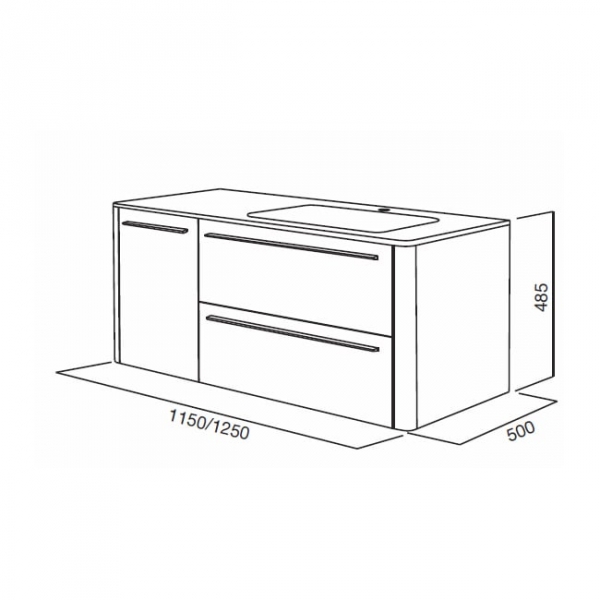 M15FHR1153VF Awe, база под раковину, подвесная, правая, 115см, ящики+дверь, венге, фактурная, шт