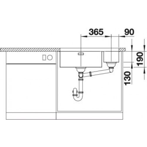 Кухонная мойка Blanco Andano 500/180-U (чаша справа) 522989