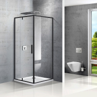 Душевой уголок Vincea  Slim VPR-2SL9012CLB-R (120х90)  матовый черный, стекло прозрачное, правый