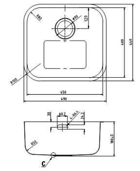 Мойка для кухни Omoikiri Omi 49-U-GM 4993073