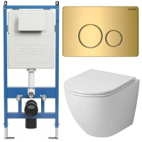 Комплект унитаза с инсталляцией Grossman Style 97.4411SQ.05.30M с клавишей смыва