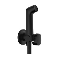 Гигиенический душ с запорным вентилем Hansgrohe Bidette S 1jet EcoSmart+ 29230670 черный матовый