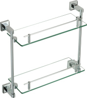 Полка прямая двойная стеклянная 40 см Savol 95 S-09522