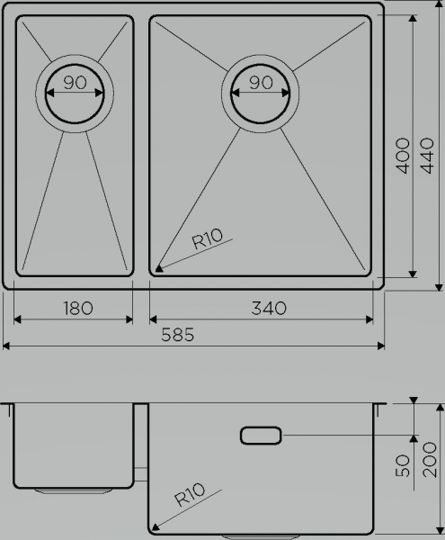 Мойка для кухни Omoikiri Taki 58-2-U/IF-IN-R 4993767