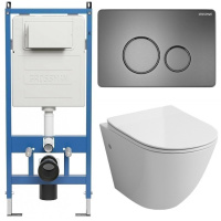 Комплект унитаза с инсталляцией Grossman Style 97.4411SQ.05.42M с клавишей смыва