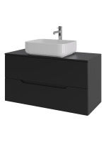 Тумба с раковиной подвесная 100 см, Orange Line Li-100TubMDF+B05-500W черный/белый