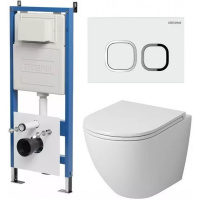 Комплект унитаза с инсталляцией Grossman Cosmo 97.4455S.02.000 с клавишей смыва