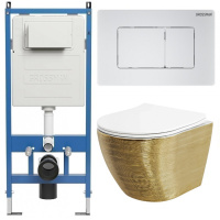 Комплект унитаза с инсталляцией Grossman Classic 97.4455GWS.04.01M с клавишей смыва