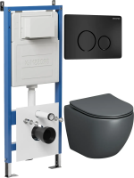 Комплект унитаза с инсталляцией Grossman Style 97.4455GMS.05.21M с клавишей смыва