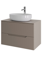 Тумба с раковиной подвесная 80 см, Orange Line Li-80TuLMDF+B05-520W латте/белый