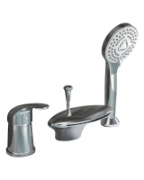 Смеситель на борт ванны однорычажный с душевым набором Orange Iris M41-333cr хром