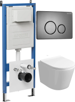 Комплект унитаза с инсталляцией Grossman Style 97.4477SQ.05.42M с клавишей смыва