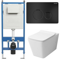 Комплект унитаза с инсталляцией Grossman Galaxy 97.4414S.05.21M с клавишей смыва