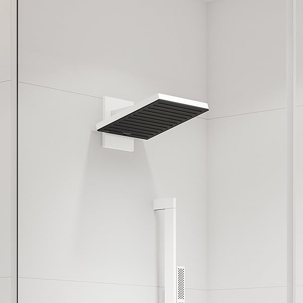 Верхний душ с кронштейном Hansgrohe Pulsify E 260 2jet EcoSmart 24351700 белый матовый