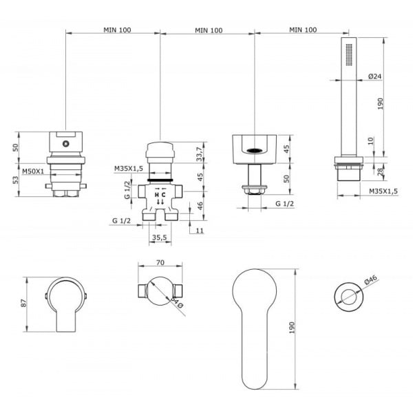 Смеситель на борт ванны Cezares Dolce DOLCE-BVD-01-Cr