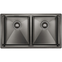 Кухонная мойка Paulmark Dopplet PM507844-GM вороненая сталь