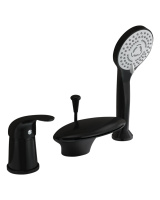 Смеситель на борт ванны однорычажный с душевым набором Orange Iris M41-333b черный