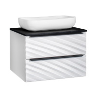Тумба под раковину RUNO Орлеан 70 белый матовый чёрный подвесная  (00-00002022)