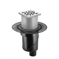 Душевой трап (10х10) Berges Wasserhaus Platz Antik 091060 хром глянец