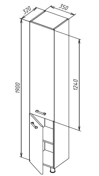 Шкаф-колонна напольный правый AM.PM Like S M81CSR0356WG