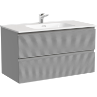 Тумба без раковины подвесная 90 см Sancos Folk FL90ES светло-серый матовый 