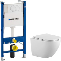 Унитаз Aquatek AQ1901-00 с инсталляцией Geberit Duofix Basic Delta 111.154.11.1