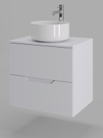 Тумба с раковиной подвесная 60 см Orange Line Li-60TuwMDF+B07-345W белый