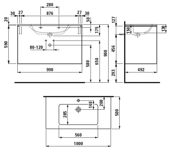 Тумба с раковиной Laufen Base 8.6496.2.260.104.1
