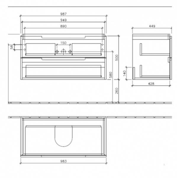 Тумба под раковину Villeroy & Boch Subway 2.0 A69700DH