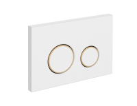 Кнопка Cersanit TWINS пластик белый матовый с рамкой 63535