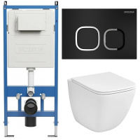 Комплект унитаза с инсталляцией Grossman Cosmo 97.4497SQC.02.210 с клавишей смыва