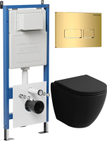 Комплект унитаза с инсталляцией Grossman Pragma 97.4455BMSQ.03.300 с клавишей смыва